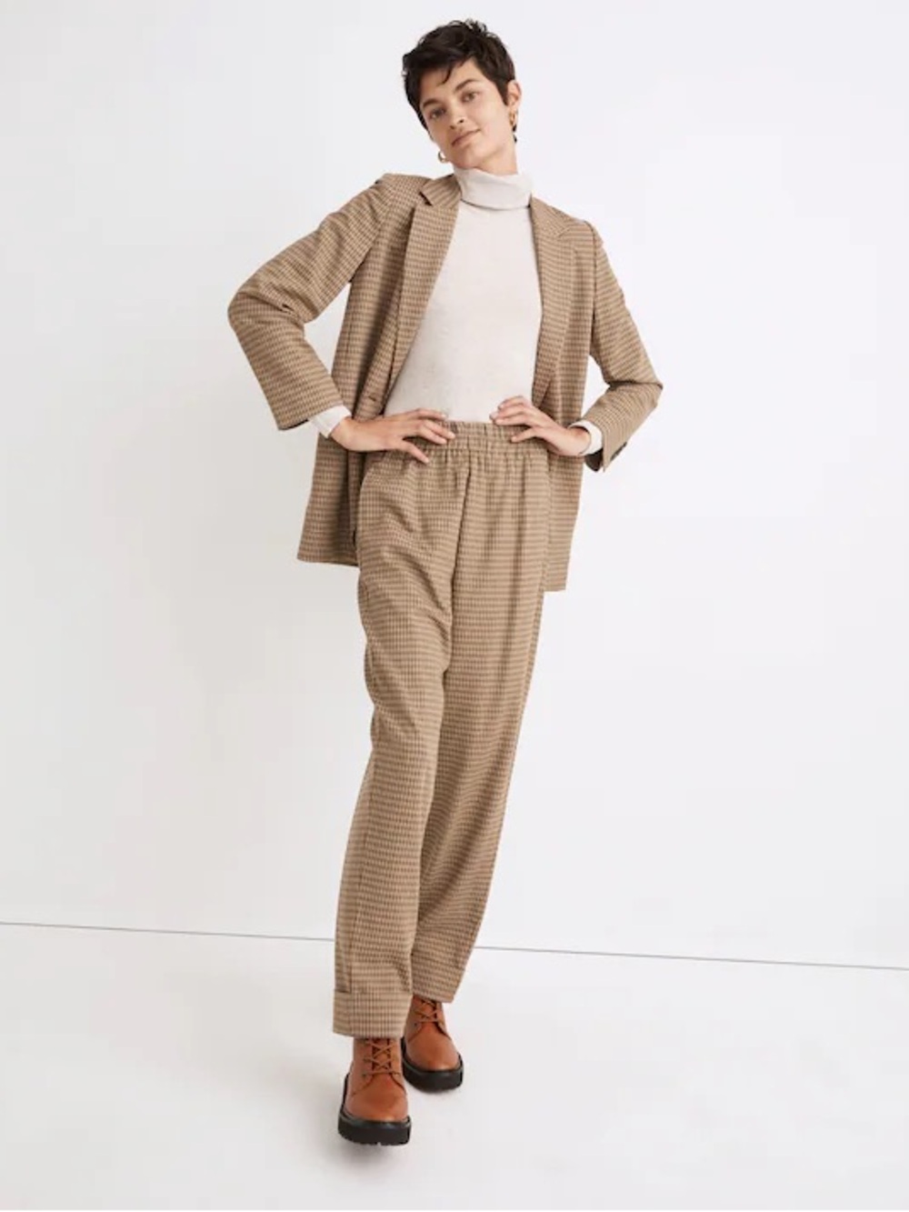Madewell Larsen Blazer and Huston Pull On Tapered Pant Matching Set